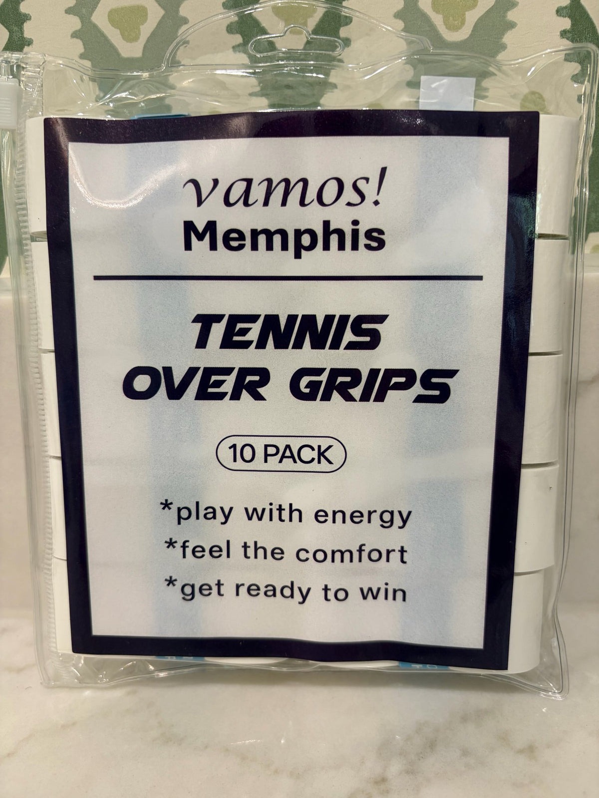 Vamos! Memphis overgrips 10 pack, White, front