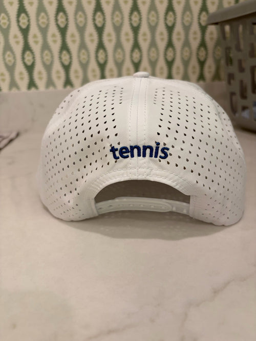Vamos! Memphis tennis rope hat, back with tennis embroidery